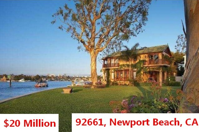 The Top 100 Most Expensive ZIP Codes in US by Forbes in 2013-Rank no.25-92661, Newport Beach, CA