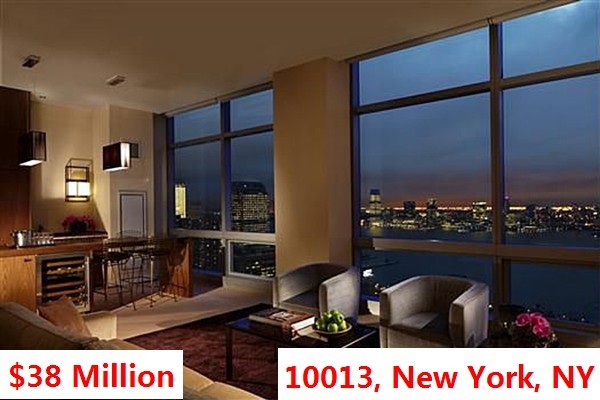 Top 100 Most Expensive Zip Codes in US by Forbes in 2013-Rank no.7-10013, New York, NY
