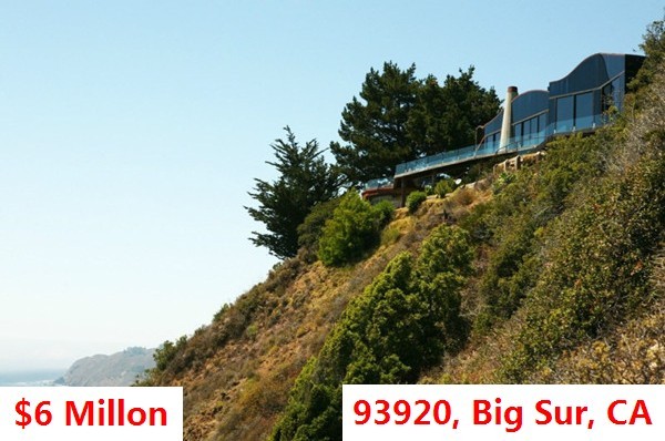 The Top 100 Most Expensive ZIP Codes in US by Forbes in 2013-Rank no.81-93920, Big Sur, CA