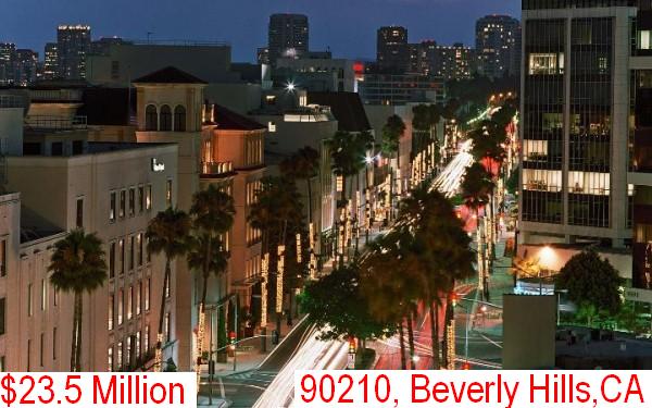 Top 100 Most Expensive Zip Codes in US by Forbes in 2013-Rank no.13-90210, Beverly Hills, CA