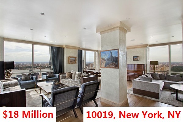 Top 100 Most Expensive Zip Codes in US by Forbes in 2013-Rank no.60 – 10019, New York, NY