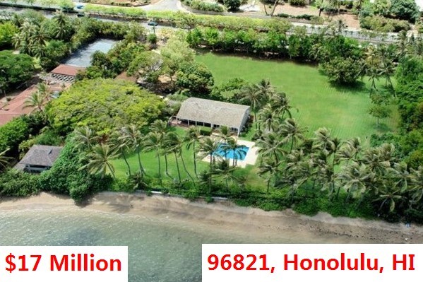 Top 100 Most Expensive Zip Codes in US by Forbes in 2013-Rank no.72 – 96821, Honolulu, HI