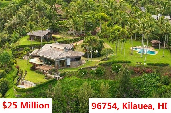 Top 100 Most Expensive Zip Codes in US by Forbes in 2013-Rank no.76 – 96754, Kilauea, HI