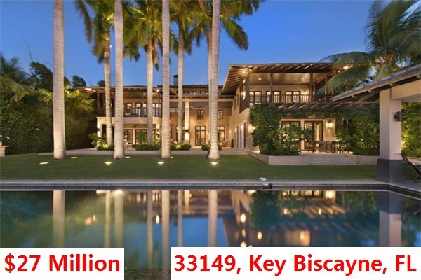 Top 100 Most Expensive Zip Codes in US by Forbes in 2013-Rank no.94 – 33149, Key Biscayne, FL