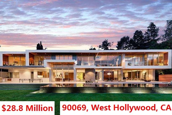 Top 100 Most Expensive Zip Codes in US by Forbes in 2013-Rank no.96 – 90069, West Hollywood, CA
