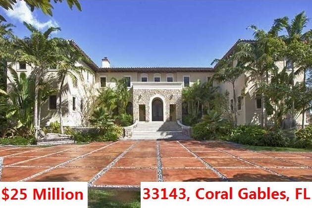 Top 100 Most Expensive Zip Codes in US by Forbes in 2013-Rank no.51-33143, Coral Gables, FL