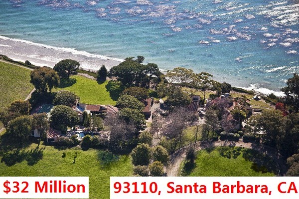 Top 100 Most Expensive Zip Codes in US by Forbes in 2013-Rank no.77 – 93110, Santa Barbara, CA