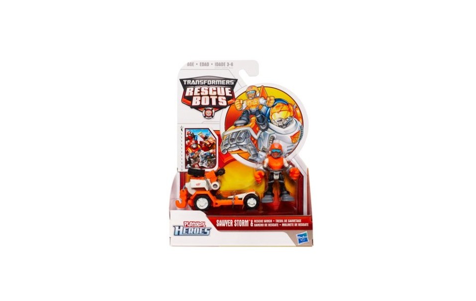 Transformers Rescue Bots Playskool Heroes Action Figure Set Sawyer Storm Rescue Winch