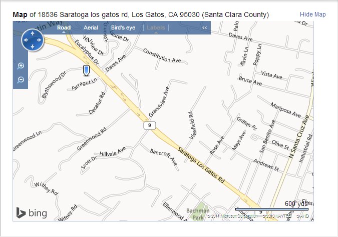 18536 Saratoga los gatos rd, Los Gatos, CA 95030; Residential Income for Sale; L-1 in Santa Clara County
