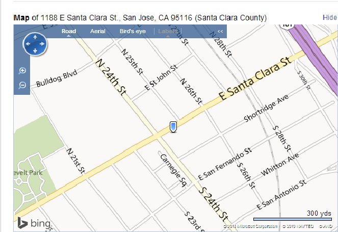 1188 E Santa Clara St., San Jose, CA 95116; Retail For Sale; D-14 in Santa Clara County
