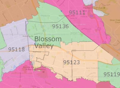 Zipmap for Blossom Valley; San Jose; Santa Clara County