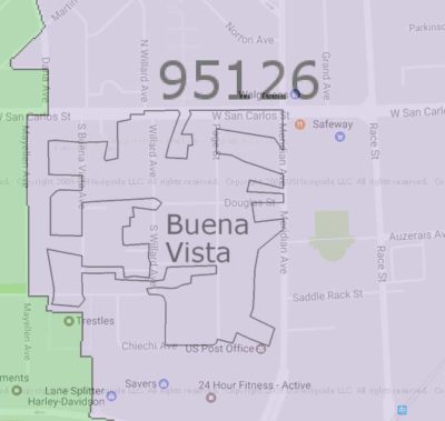 Zipmap for Buena Vista; San Jose; Santa Clara County
