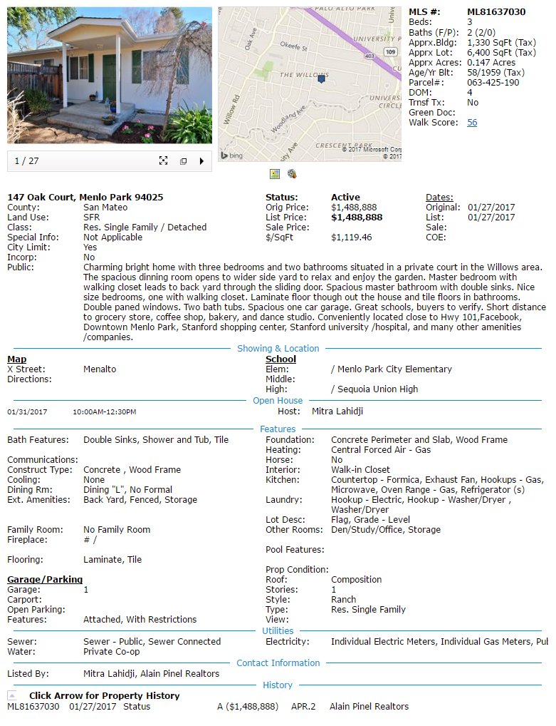 Investment Property Opportunity in Menlo Park