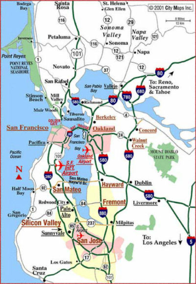 美国-加州-旧金山湾区地图
