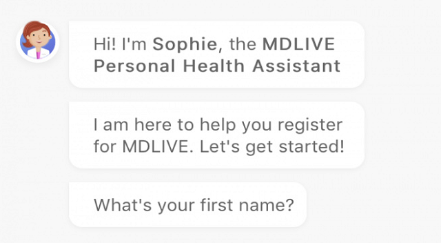 MDlive公司推出聊天机器人，还要把它变成个人健康助理