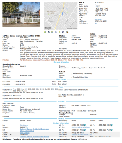 Active Listings in Redwood City – Single Family 2/8
