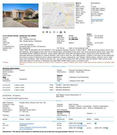 Active Listings in Redwood City – Single Family 3/8
